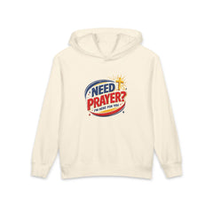 Youth Hoodie — 'Need Prayer? I'm Here for You' Christian Faith Pullover
